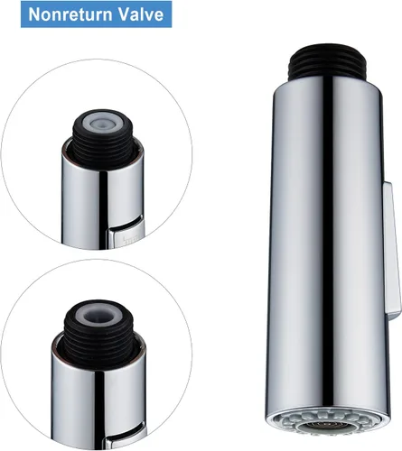 Miniatura 4 de Cabezal rociador desplegable para grifo de cocina, cabezal de repuesto de grifo de cocina de 2 funciones en forma de columna, 1.8 GPM G1/2