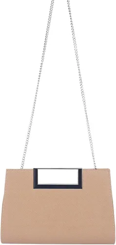 Miniatura 5 de WALLYN'S Bolso de mano para mujer, piel sintética, pajilla, fiesta de noche, agarre de metal, con correa de cadena para el hombro