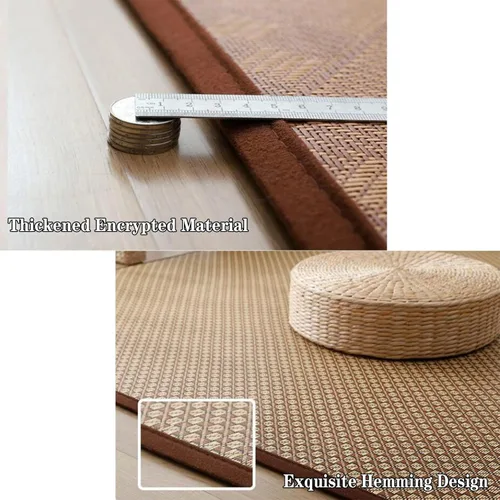 Miniatura 4 de QQXX Tapete de tatami japonés, de ratán natural, antideslizante, transpirable, plegable de verano, tapete para dormir, para interiores, sala de F