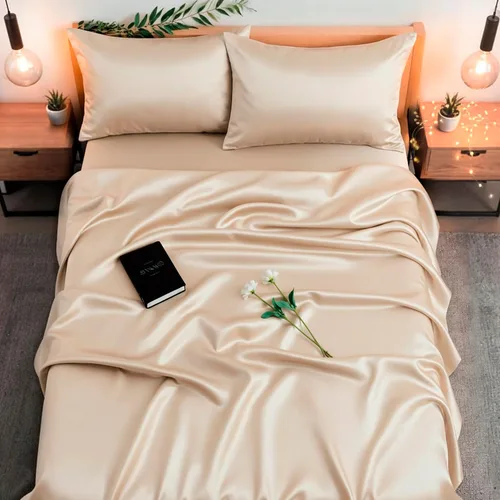 Miniatura 9 de Colorado Home Co SUNDAYSILKS Sábanas 100% seda de morera 4 sábanas de seda pura Tamaño Queen Juego de cama de seda natural orgánica de grado