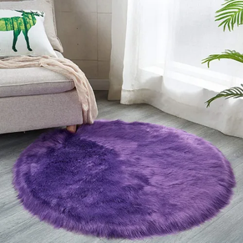 Miniatura 9 de Meng Ge - Funda de piel de oveja sintética para sofá o sillón, color liso Rosa