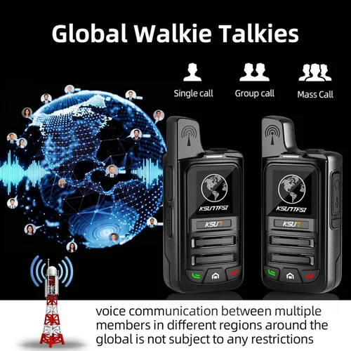Miniatura 2 de Walkie Talkies rápidos gratuitos de por vida global de alcance ilimitado PTT 4G LTE PoC Radios bidireccionales de largo alcance de larga distancia