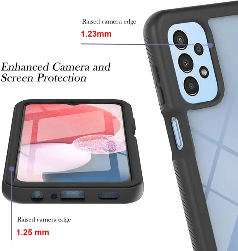Miniatura 5 de Funda para Samsung Galaxy A13 LTE 4G, Samsung A13 LTE Funda para teléfono con protector de pantalla integrado, cubierta trasera delgada transparente
