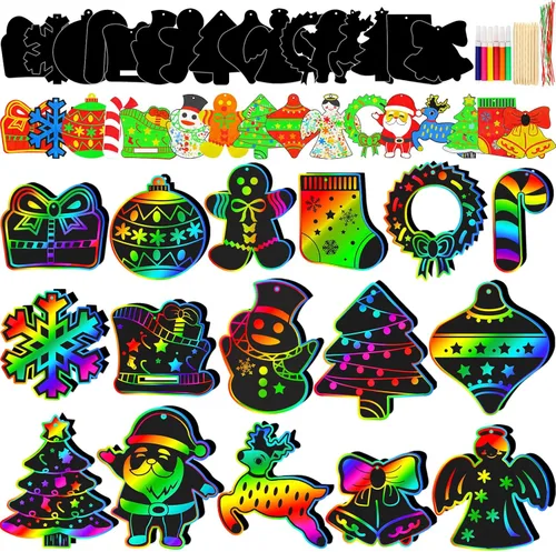Miniatura 9 de Natonhi 32 piezas de manualidades de Halloween para niños, máscara para rascar arco iris, juegos de Halloween, arte y manualidades, kit de Halloween
