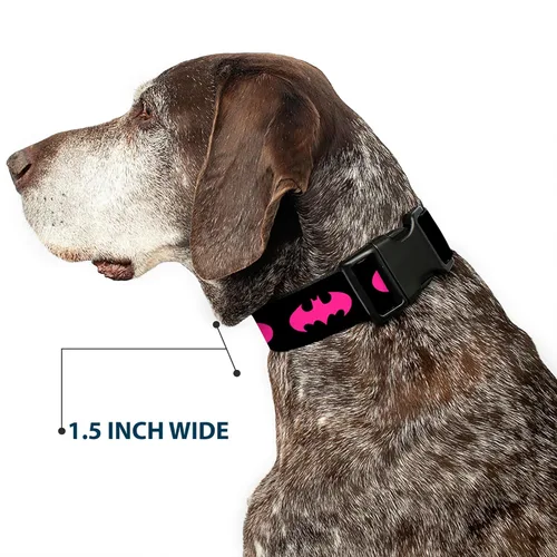 Miniatura 7 de DC Comics Collar para mascotas, collar de perro, hebilla de plástico, señal de Batman fucsia negro, 11 a 16.5 pulgadas, 1.0 pulgadas de ancho