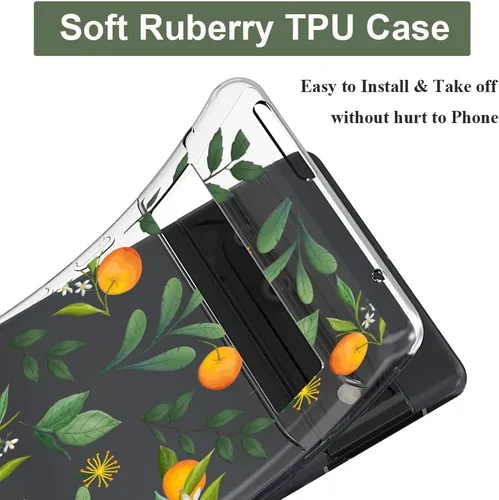 Miniatura 4 de Unov - Funda compatible con Pixel 7, diseño transparente de TPU suave, absorción de impactos, delgada, patrón labrado, cubierta protectora trasera