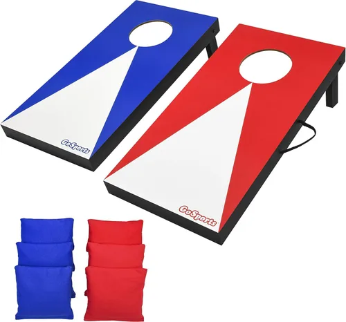 GoSports Cornhole portátil de 2 pies x 1 pie - Elige diseños clásicos o de madera - Juego con 6 bolsas de frijoles - Ideal para jugar en interiores