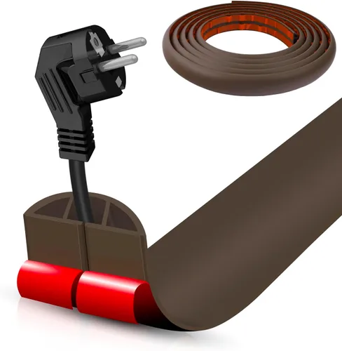 Miniatura 31 de Cubierta autoadhesiva para cables de suelo, gestión de cables de 3.3 pies, protector de tira de extensión para cables, evita tropiezos de cables