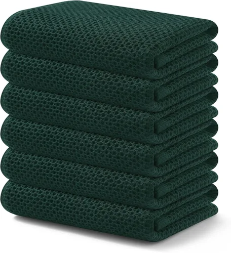 Miniatura 166 de Kitinjoy - Paños de cocina de 100 % algodón, tela de tejido gofrado, paño de limpieza ultrasuave, absorbente y de secado rápido. Gris Oscuro