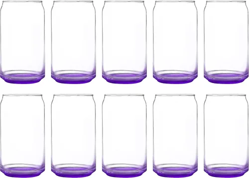 Miniatura 17 de Juego de 10 vasos de lata de cerveza personalizados, 16 onzas, tamaño de pinta, texto promocional, logotipo, forma de lata de soda, cristalería