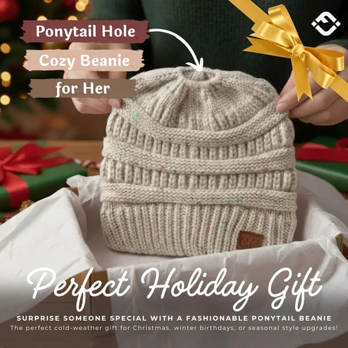 Miniatura 197 de Funky Junque - Gorro para mujer con ranura para cola de caballo