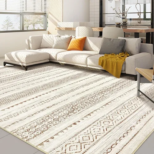 Miniatura 10 de Nakagishi - Tapete de 2 x 3 pies lavable: pequeño y suave de estilo bohemio marroquí neutro, antideslizante, pelo corto, para interiores