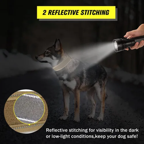 Miniatura 4 de Collar táctico para perro con asa, collar de entrenamiento militar ajustable para perros, nailon suave y hebilla de metal resistente para perros