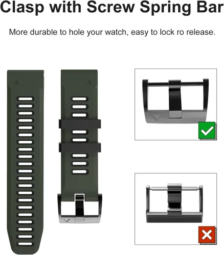 Miniatura 7 de OVERSTEP Correa de reloj compatible con Garmin Fenix 6, correa de repuesto de ajuste rápido de 0.866 pulgadas para reloj inteligente Fenix 6