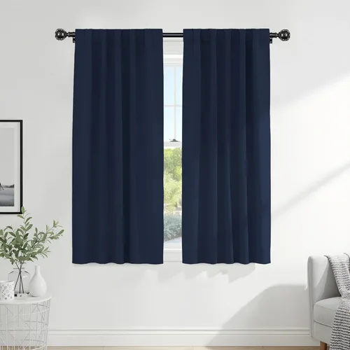 Miniatura 65 de PONY DANCE Cortinas cortas con aislamiento térmico para ventana pequeña, para guardería, baño, cocina, lavandería, caravana, sótano, 29 pulgadas