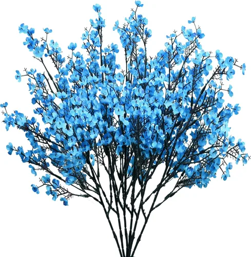 Miniatura 13 de Mandy's 6 paquetes de flores artificiales de aliento de bebé beige marrón 18.5 Inch Silk Gypsophila European Style Modern Home Decor Centerpiece