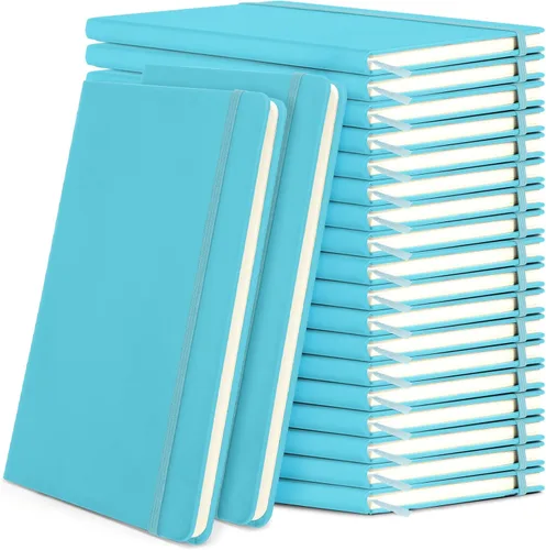 Miniatura 19 de Honoson 20 Pack Lined Journal Notebooks A5 Hardcover Executive Notebook 5.5" x 8.3" PU Leather Wide Ruled Journals Bulk with Elastic Band for Home