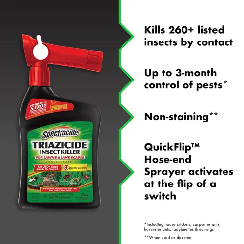 Miniatura 2 de Spectracide Triazicida insecticida concentrado para césped y paisajes (listo para rociar), protege césped, verduras, árboles frutales y de nueces