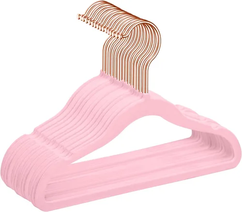 Miniatura 20 de MIZGI Perchas de terciopelo para niños, perchas antideslizantes para niños grandes, perchas de 14 pulgadas para jóvenes, ropa para adolescentes