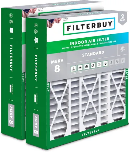 Miniatura 28 de Filterbuy 10x17x2 Filtro de aire MERV 8 Defensa Esencial contra el Polvo y las Alergias (2 unidades), Filtros exteriores plegados electrostáticos