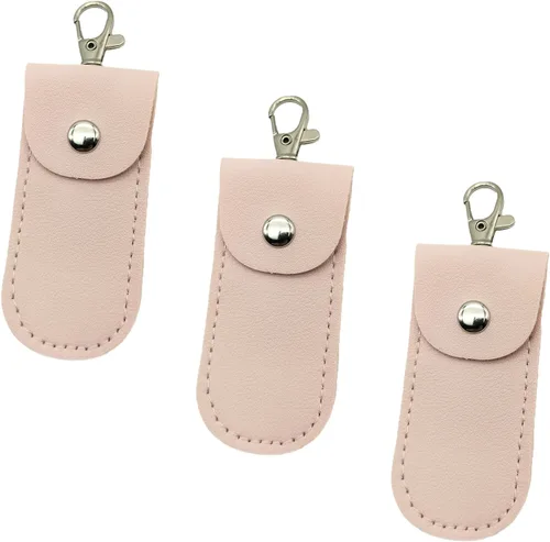 Miniatura 14 de Funda protectora de piel sintética para unidad flash USB, 3 unidades, se puede utilizar para yubikey o una funda yubikey. Rojo Profundo