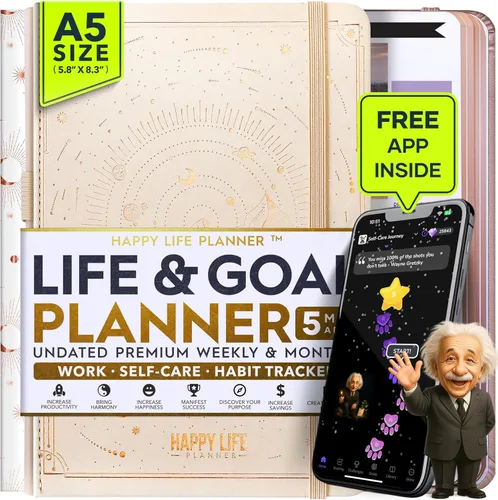 Miniatura 13 de Agenda de vida y objetivos: agenda diaria, semanal y mensual sin fecha para pasión, organizador, aumento de la productividad, propósito, éxito y Oro