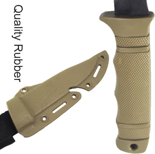 Miniatura 6 de Cuchillo bayoneta Toonol de plástico para entrenamiento táctico con vaina 1pcs Machete-Tan