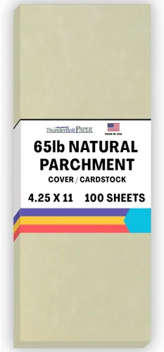 Miniatura 7 de 25 hojas de papel de cubierta de pergamino natural de 65 libras de 8.5 x 11 pulgadas, hojas de colores con peso de cartulina de 8.5 x 11 pulgadas