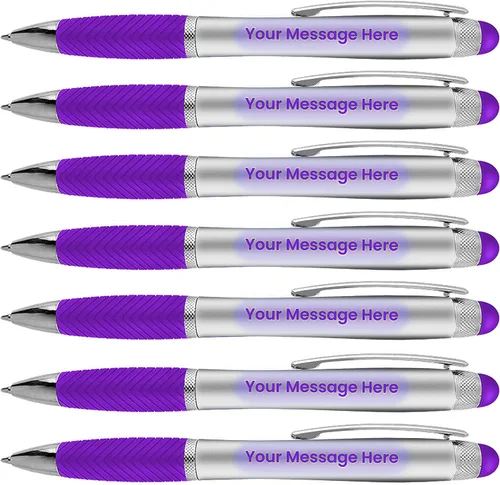 Miniatura 12 de Bolígrafos personalizados, paquete de 80 grabados láser sin granel, bolígrafo de 3 pulgadas, lápiz óptico y área personalizada con luz, nombre