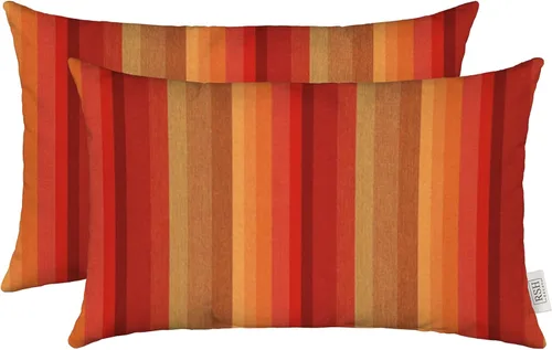 Miniatura 71 de RSH DECOR: Sunbrella - Juego de 4 almohadas lumbares, 20 x 12 pulgadas, tela de rendimiento resistente al agua y a la decoloración, fundas