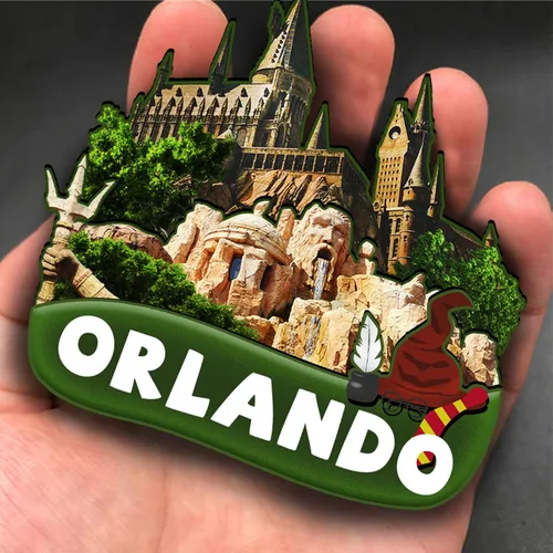 Miniatura 4 de Imán de madera de Orlando de Estados Unidos 3D para nevera, recuerdos coleccionables, decoración hecha a mano, manualidades 2