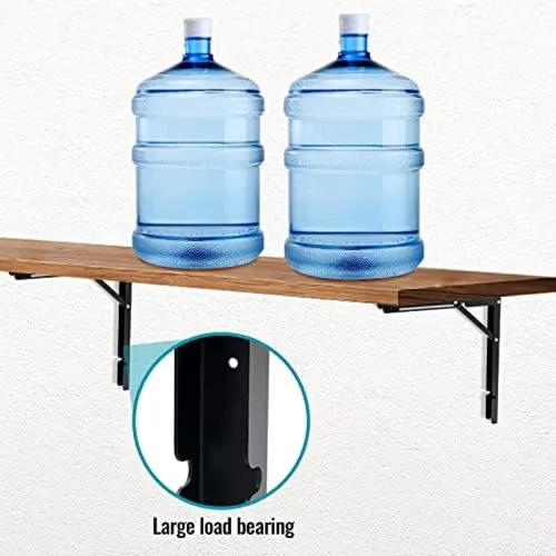 Miniatura 4 de Soportes plegables para estantes de 24 pulgadas, soporte de estante plegable de metal resistente para mesa de banco, bisagra de estante montado