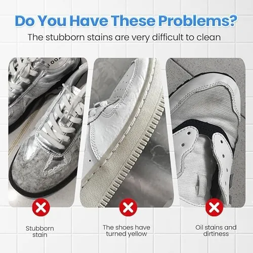 Miniatura 5 de Crema limpiadora de zapatos blanca, no se lava, con esponja para zapatillas de cuero, suela que elimina la suciedad