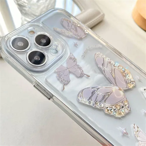 Miniatura 7 de Funda compatible con iPhone 11 Pro Max con bonito diseño de flores negras y sencillas, para mujeres, adolescentes y niñas, funda protectora de lente