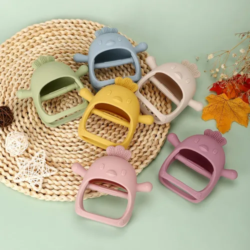 Miniatura 7 de Socub Juguetes de dentición de silicona para bebés de 3-6 y 6-12 meses, guante de dentición de silicona anti-caída sin BPA, juguetes para masticar