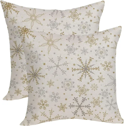 Miniatura 16 de Fundas de almohada navideñas de 18x18 pulgadas, paquete de 2, cuadros búfalo rojo y negro con ciervo, fundas de almohada decorativas, decoración