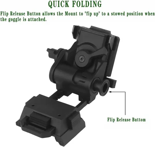 Miniatura 5 de Casco táctico L4G24 NVG Base Mount, soporte NVG, soporte de visión nocturna de gafas para PVS15, PVS18, GPNVG18 BK