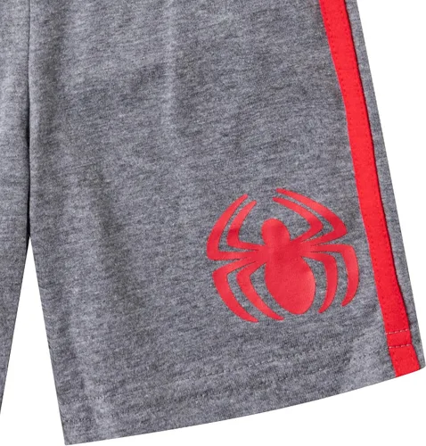 Miniatura 7 de Marvel Spiderman - Conjunto de camiseta con capucha y pantalones cortos para niños pequeños