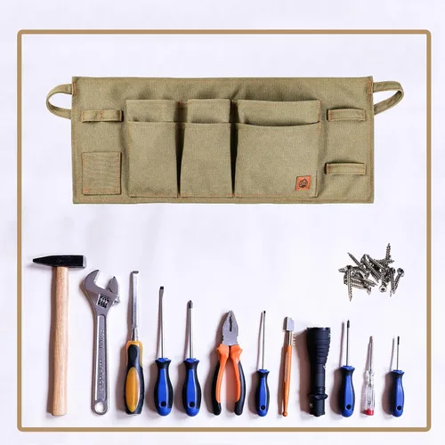 Miniatura 3 de MAKALU Canvas Waist Tool Apron/Waist Utility Apron/Carpenter Waist Apron