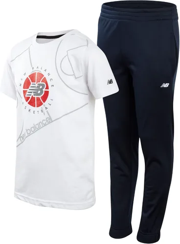 New Balance Conjunto deportivo activo para niños, conjunto de camiseta y pantalones deportivos de 2 piezas de manga cortalarga (8-20)