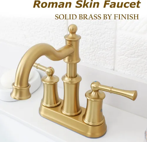 Miniatura 6 de Grifo de baño romano WINKEAR para montaje en cubierta o montaje en pared; instalación con tapón de desagüe emergente con placa cobertora y líneas
