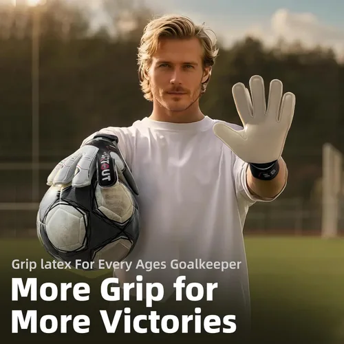 Miniatura 3 de Sportout Guantes de portero para jóvenes y adultos, agarre fuerte para las paradas más difíciles, con protección en los dedos y látex de 4+3MM
