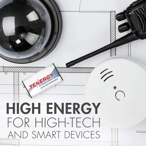 Miniatura 2 de Tenergy TN136 Cargador inteligente de 4 bahías 9V con 4 piezas Tenergy Premium 9V NiMH baterías recargables