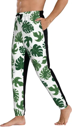 Miniatura 4 de ultaro Men's Casual Jogger Sweatpants Tropical Leaves Running Sweatpants with Pockets