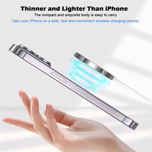 Miniatura 4 de Cargador magnético para iPhone 17, carga inalámbrica rápida Mag-Safe, paquete de 2 cargadores magnéticos de Apple de 6 pies con 2 paquetes USB C PD