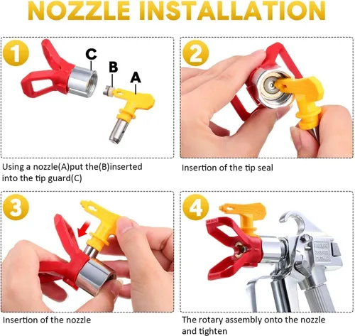Miniatura 3 de Puntas de pulverización reversibles sin aire para pulverizador de pintura sin aire (109)