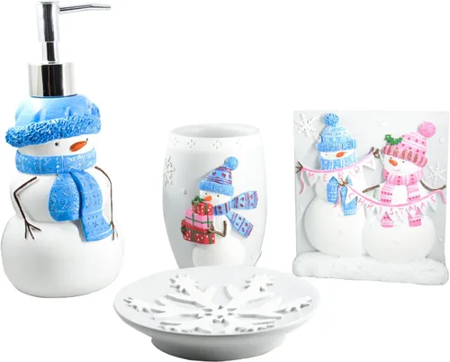 Miniatura 9 de Juego de accesorios de baño organizador completo con dispensador de loción/jabón de batido, taza de baño de tubo de huevo/vaso, jabonera de dona