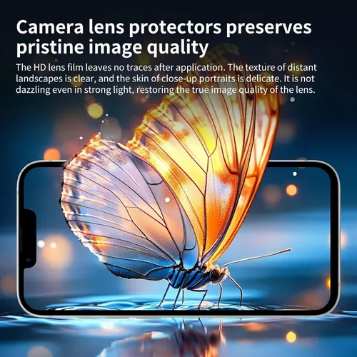 Miniatura 9 de Paquete de 4 protectores de lente de cámara para iPhone 17e/16e, protector de pantalla de vidrio templado 9H, claridad HD, antiarañazos, compatible