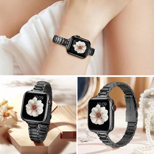 Miniatura 5 de MioHHR - Correas delgadas de metal compatibles con Apple Watch Band Ultra3/2/1 Series 11 10 9 8 7 6 5 4 3 2 1 SE3/2/1, correa delgada y estrecha
