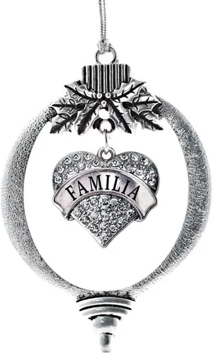 Miniatura 89 de Inspired Silver - Red Merry - Adorno de Navidad plateado - Adorno de árbol de Navidad con dije de corazón con circonita cúbica - Decoración colgante